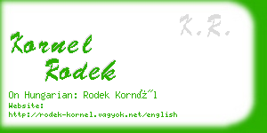 kornel rodek business card